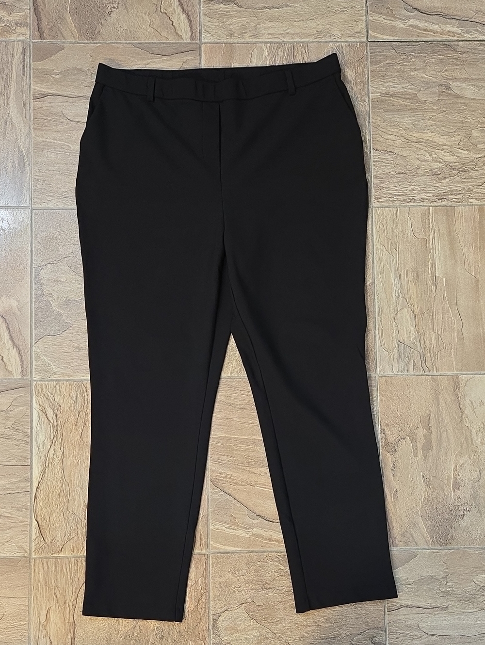 Women's Black Dress Pants - Classic Straight Fit Pull On